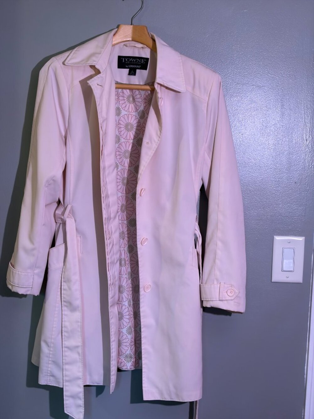 London Fog Towne Trench Coat – Blush Pink (Women’s L)